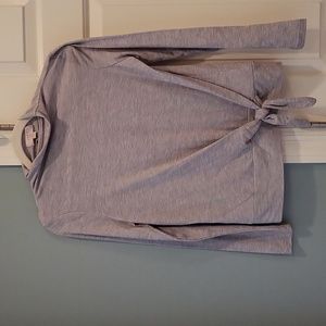 NWOT Loft Grey Tie Bottom Sweater